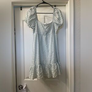 Full Tilt puff sleeve gingham dress